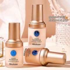 Mingxi Zhi Little Blue Shield Foundation Concealer, Long-lasting, Non-transfer, Natural, Water-resistant, Sweat-proof, Suitable for Dry and Oily Skin, BB Cream