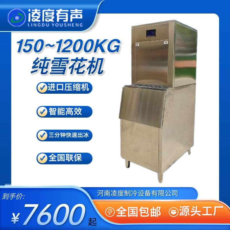 Pure Snowflake Ice Machine 150 to 1200kg Seafood-Themed Hot Pot Restaurant Catering Fine Snowflake Ice Machine Freezer