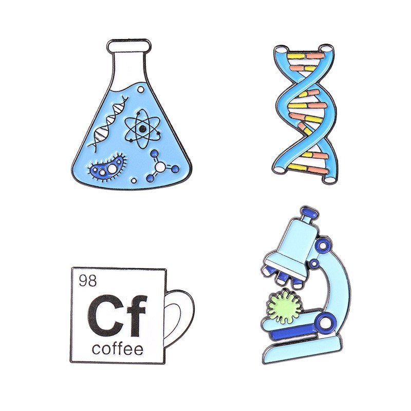(Cross-border trading), creative chemical microscope for experiments, cartoon measuring cup, brooch 2