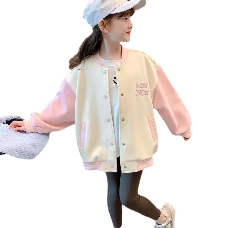 Uniforme de béisbol para niñas Estilo de primavera y otoño 2024 Nueva celebridad de Internet Ropa para niños Ropa deportiva de primavera para niñas Chaqueta de primavera para niños