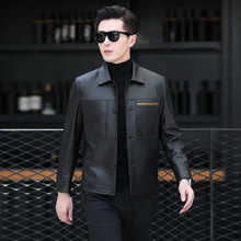 男士短款头层绵羊皮真皮皮衣秋冬新款海宁翻领商务休闲皮夹克外套