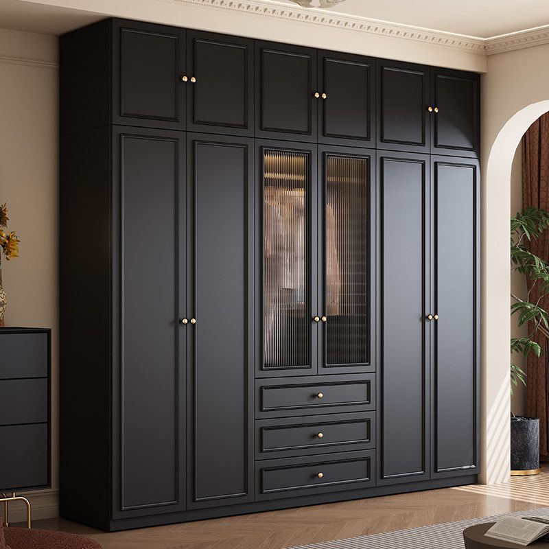 Medieval Style Wardrobe Black Cabinet Wardrobe Home Bedroom Small Apartment Modern Simple Side Cabinet Top Cabinet Spot American Style