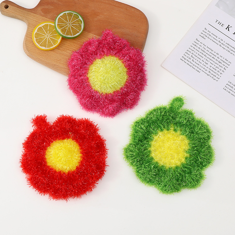 Corea del Sur girasol pieza de acrílico aceite lavaplatos toalla coreano creativo flor plato paño cocina tazón cepillo