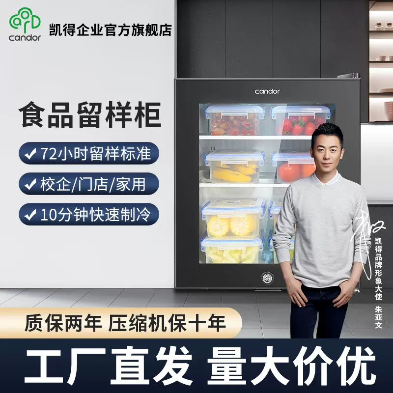 凯得（candor）企业学校幼儿园食品留样柜恒温冷藏保鲜JC-46/HC