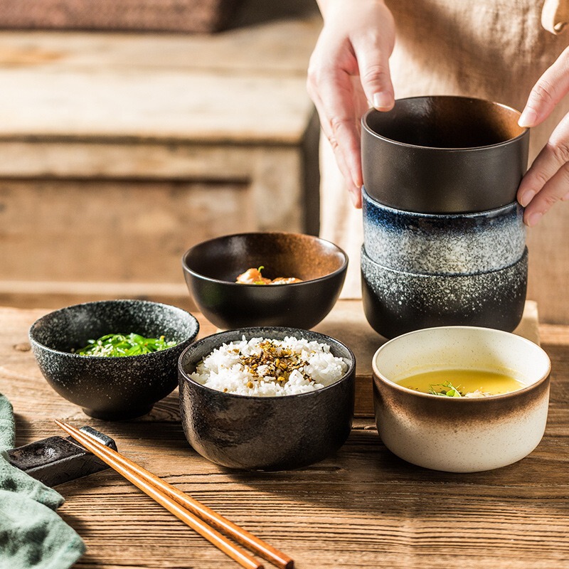Japanese Style Rice Bowl Dining Bowl Simple small size Ceramic Bowl Creative Household Restaurant Bowl Breakfast Bowl Single
