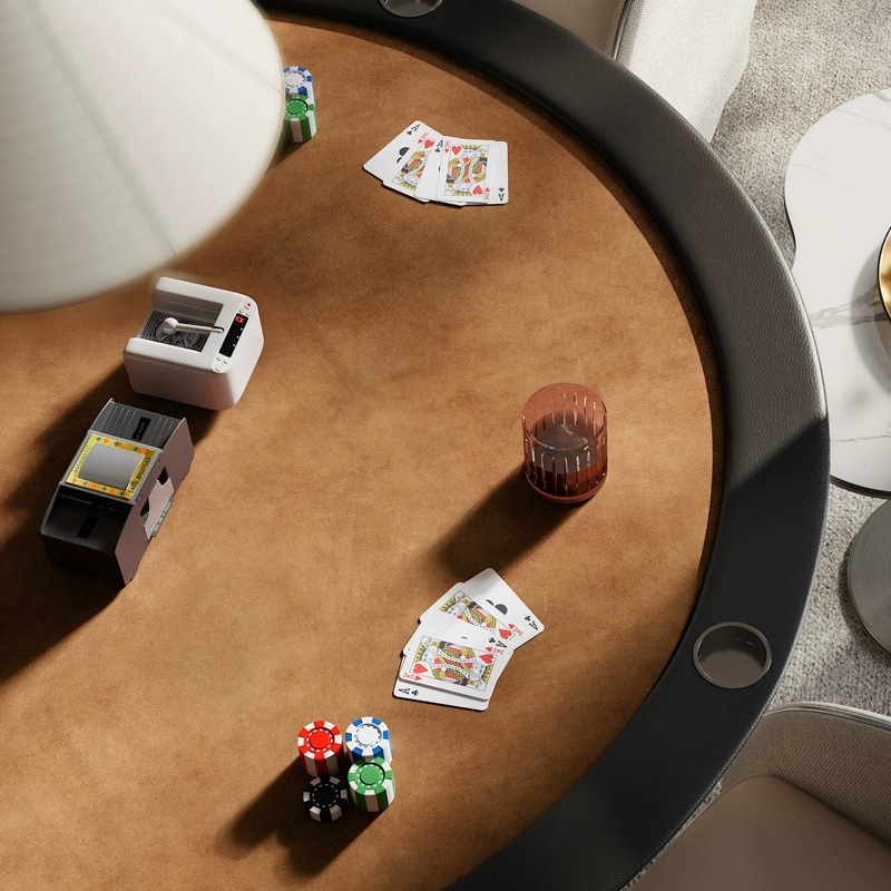 Mesa especial para huevos, madera maciza, moderna, de lujo ligero italiano, mesa de póquer de Texas, villa de alta gama, combinación de mesa y silla