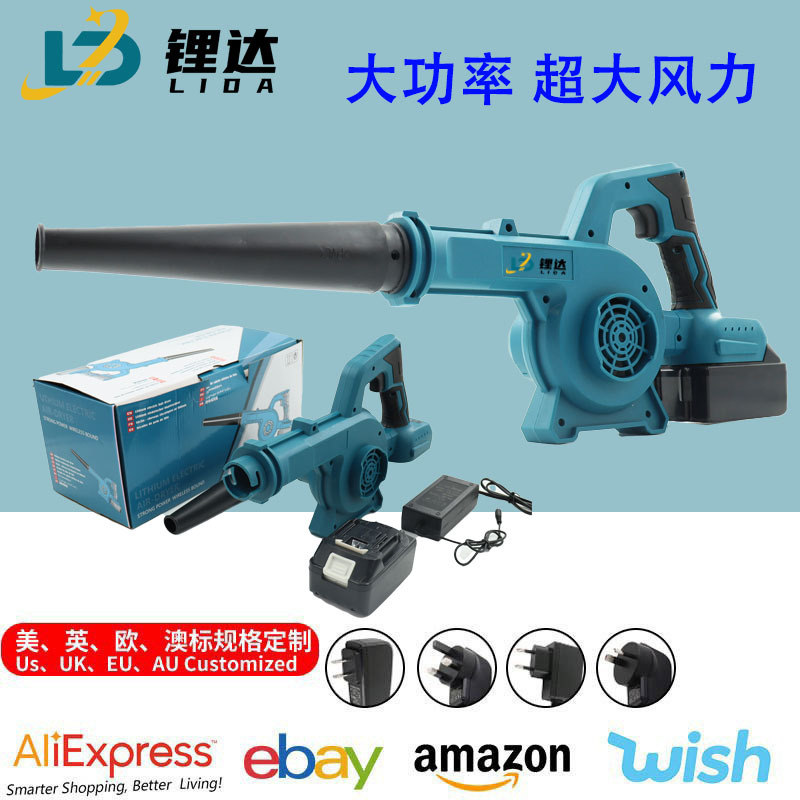 Soplador de alta potencia de doble propósito, máquina de tormenta de mano, máquina de polvo potente, máquina de soplado de hojas, secador de pelo de batería de litio industrial image 1