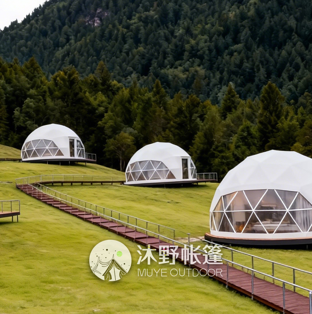 Muye camping al aire libre esférico cielo estrellado carpa 5 metros 6 metros de diámetro a prueba de lluvia y protección solar