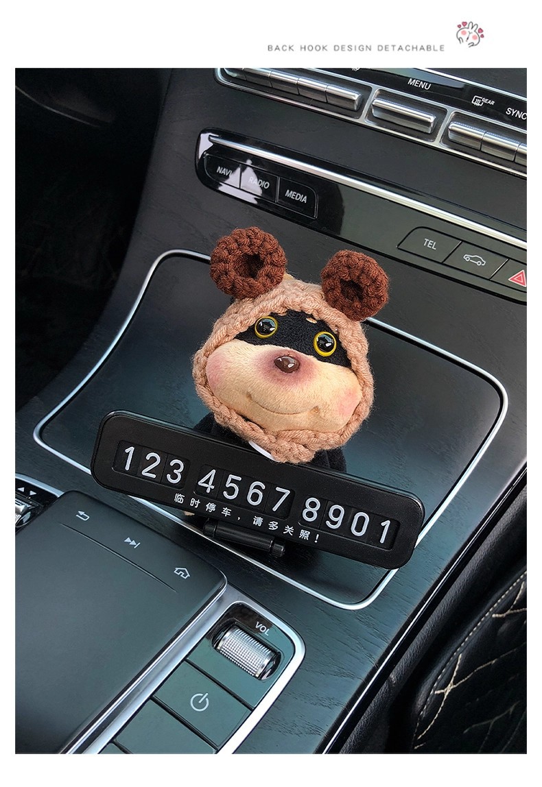 Quirky and Cute Bee and Puppy Number Plate, Car Temporary Parking Sign, High-End 2025 New Model