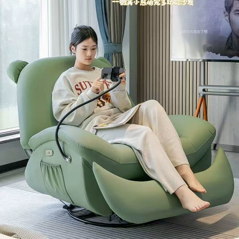 Электрический односпальный диван-кресло с медведем для гостиной, балкона, маленькой квартиры, массажное многофункциональное кресло с откидной спинкой, ленивый диван-качалка