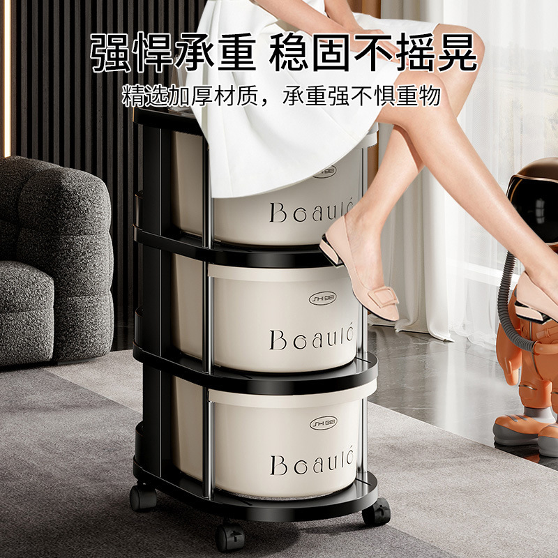 多彩跑道小推车英伦风可叠加多层收纳篮家用可移动抽屉式置物架子|undefined