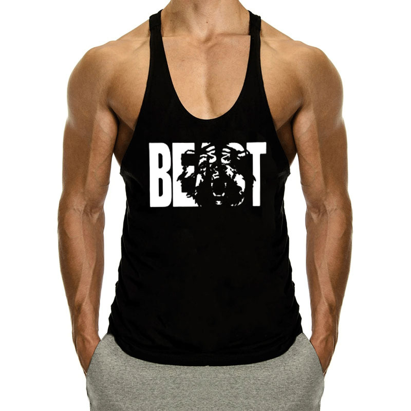 Cross-border men's sports and fitness vest, running and casual thin shoulder straps, straight hem vest, new style.