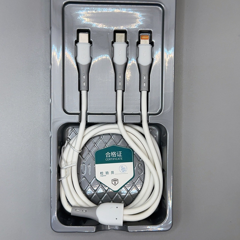 直通車 J011 一拖二PD快充數據線 適用華為oppo小米typec蘋果手機 4