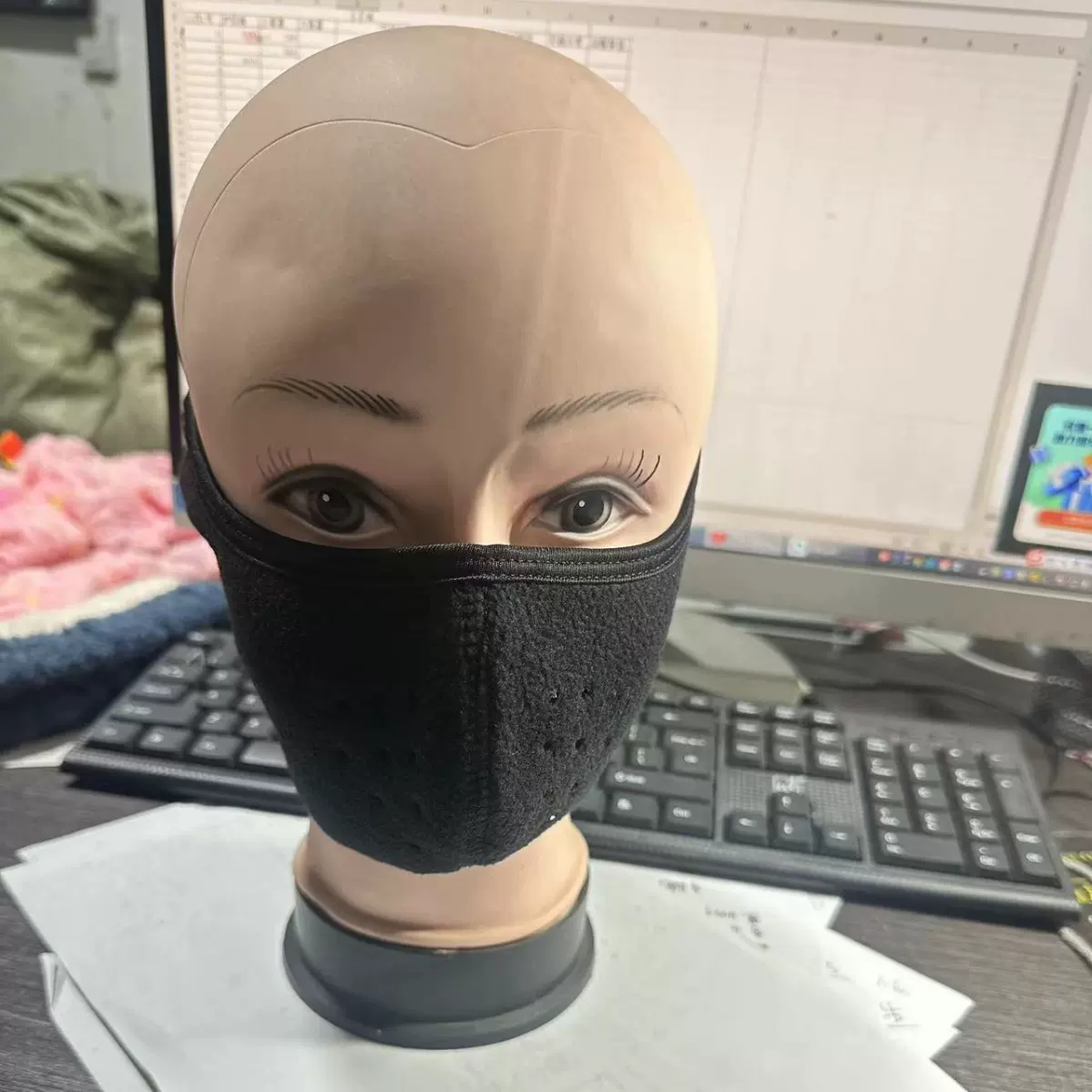 现货冬季立体摇粒绒面罩保暖防寒耳罩男女立体骑行面罩二合一口罩