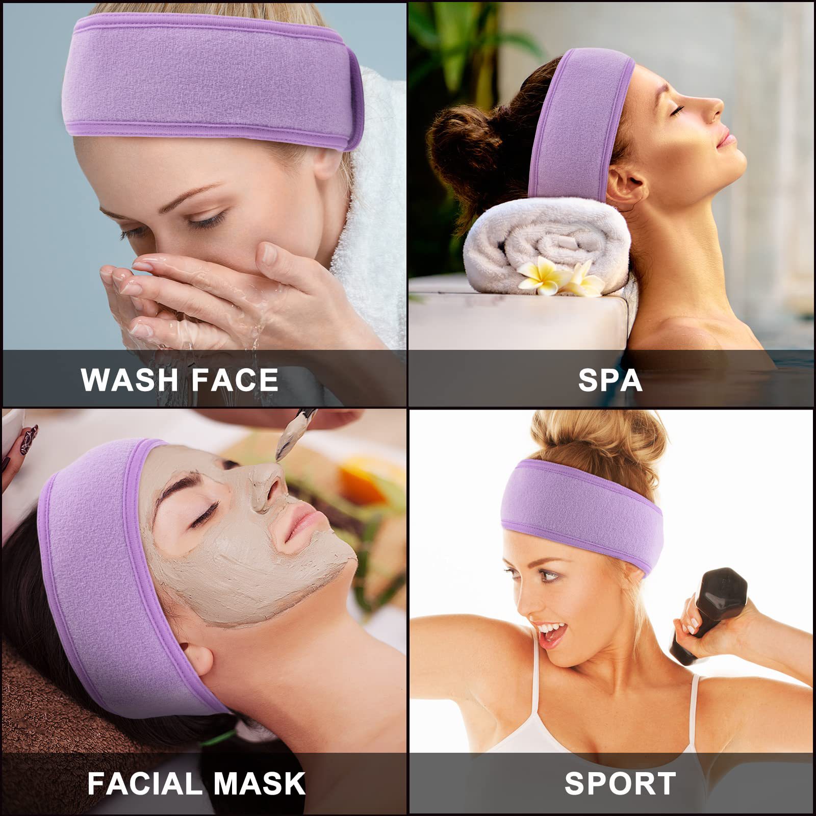 Ventas transfronterizas de banda de pelo caliente para mujeres lavar la cara maquillaje especial antideslizante máscara de borde ancho Yoga de color sólido cabeza de lavado roja