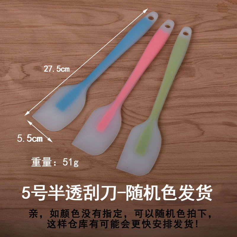 Todo incluido mango translúcido raspador de silicona crema de mantequilla raspador de agitación herramienta espátula para hornear