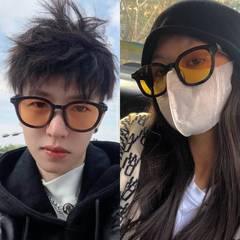 Celebrity Couple Sunglasses 2022 New Trendy Girl Ins UV Protection Slim Brown Sunglasses for Men Driving