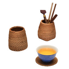 Desk organizer, Vietnamese Que Thieng, Six Gentlemen Tea Ceremony Accessories, Office Decor, Pen Holder, Makeup Brush Organizer, Storage Bucket