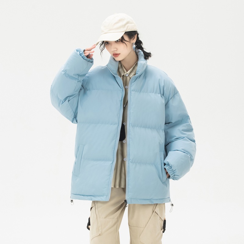 Transfronterizo 2024 algodón grueso hombre y mujer casuales de color sólido collar suelto pareja de algodón chaqueta fábrica de lote