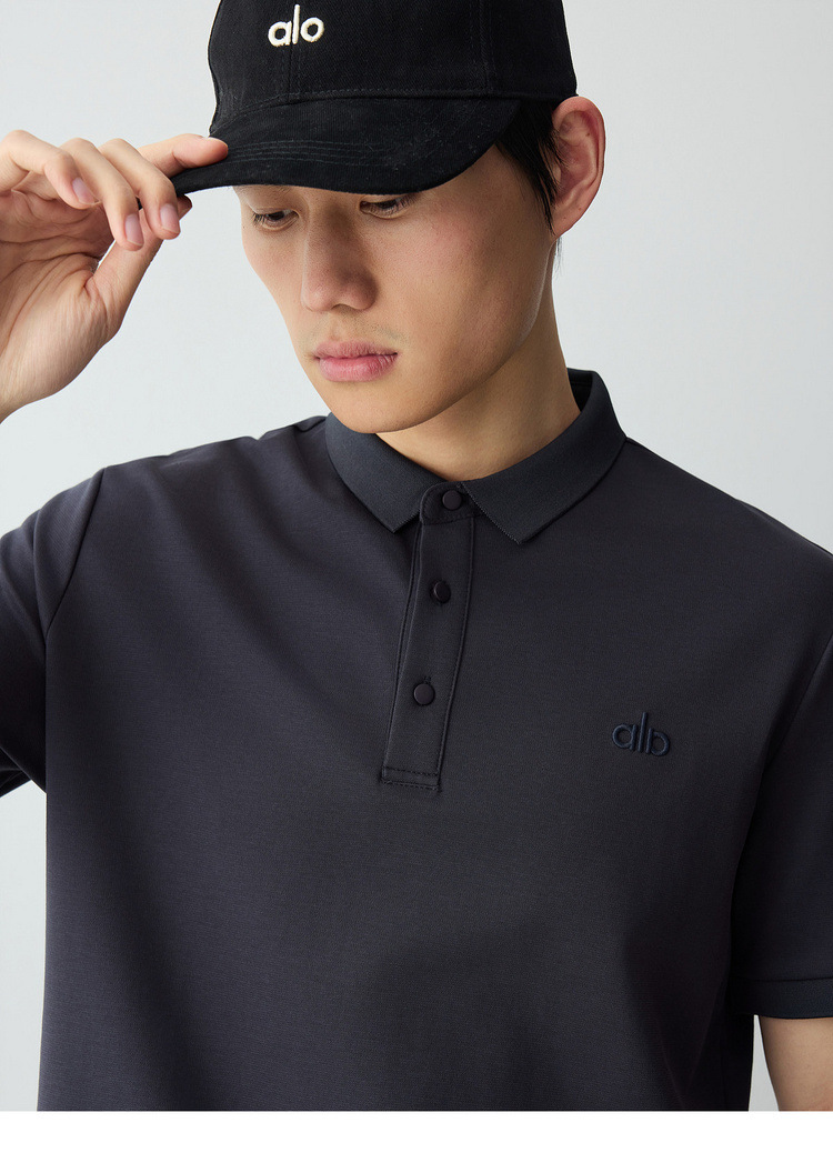 Áo polo nam pique cổ bẻ thêu nổi họa tiết, kiểu dáng công sở thông minh — màu xanh lá cây nhạt chi tiết 31