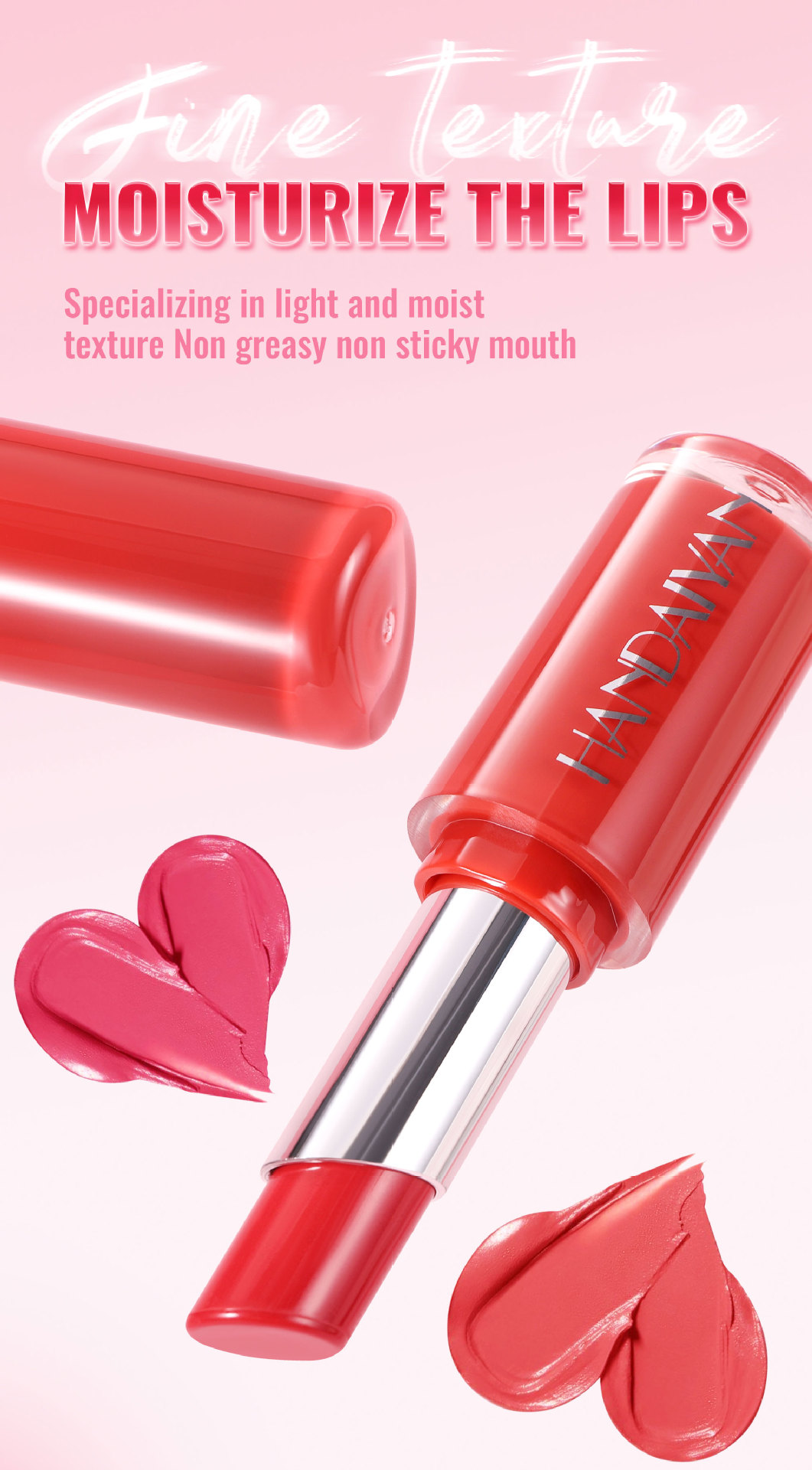 Cross-border waterproof and moisturizing Lipstick HANDAIYAN velvet lipstick enhances complexion. 8-color natural moisturizing lipstick in stock Item Picture