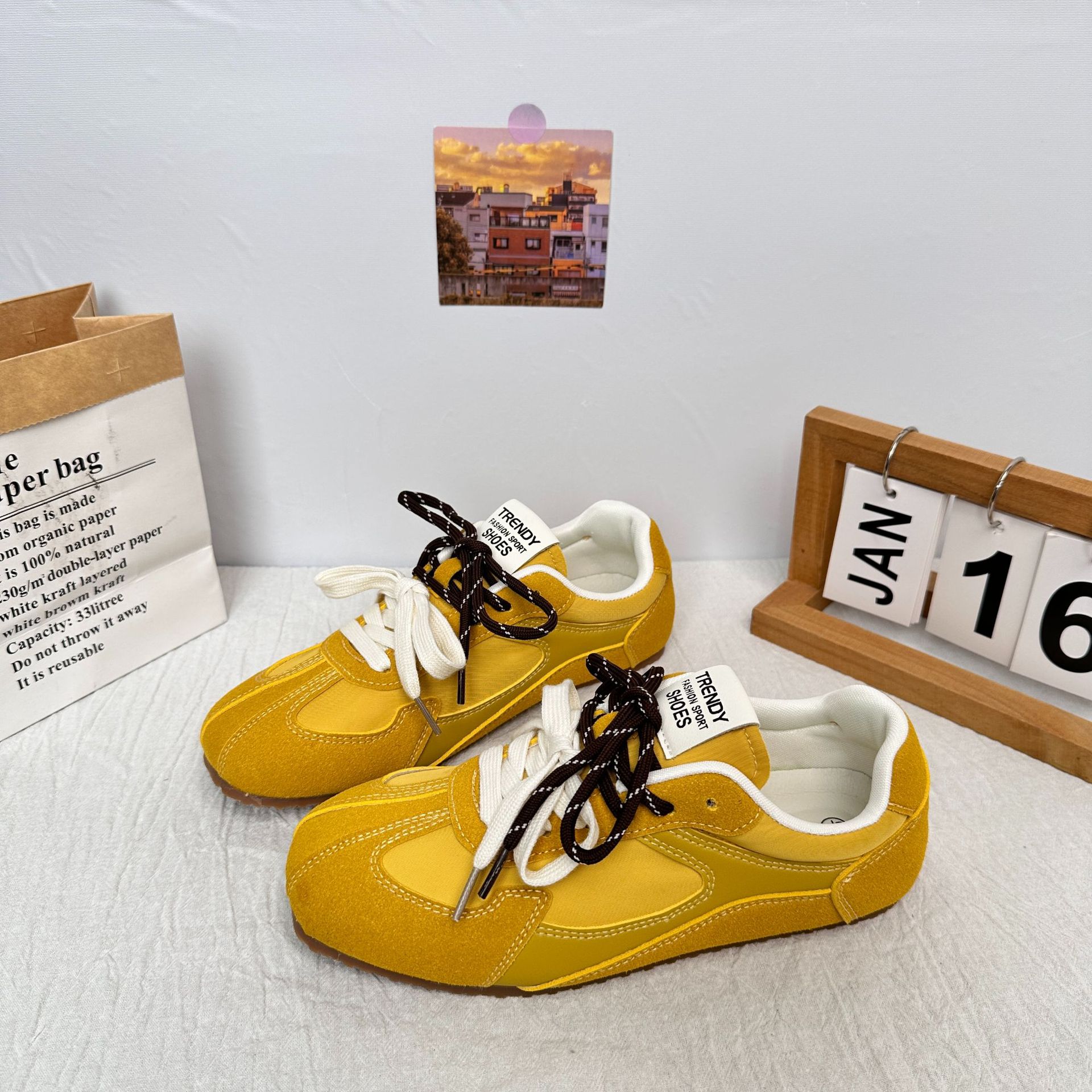 A9901 plantillas de látex/zapatos de deporte ligeros zapatos de mujer 2025 nuevos zapatos blancos planos zapatos de entrenamiento alemán retro zapatos Forrest Gump image 5