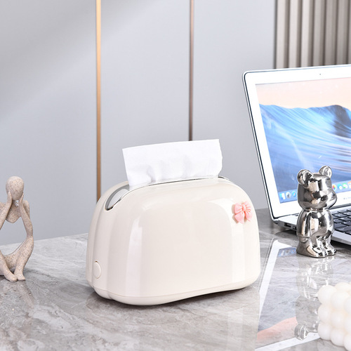 Cream style tissue box plastic living room high-end tissue box bathroom bedroom high-value desktop car paper tissue box