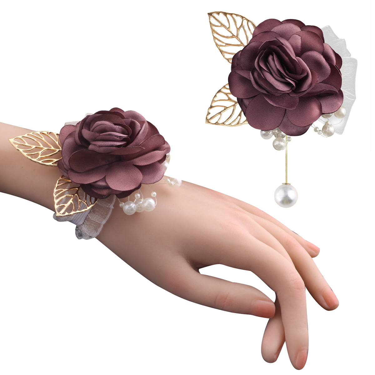 豆沙紫手腕花+金珍胸花.jpg