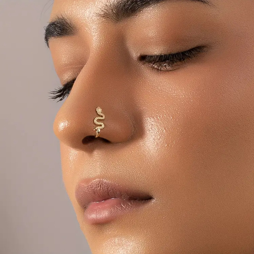 Amazon's Best-Selling European and American U-Shaped Nose Clip, Amazon Snake-Shaped Fake Nose Stud, Body Piercing Jewelry for Men and Women for Daily Wear