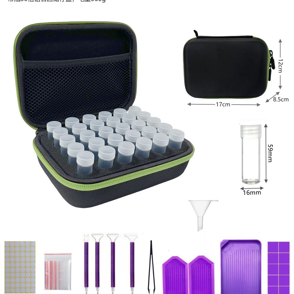 Conjunto de herramientas de pintura de diamante bolsa de almacenamiento Caja de Herramientas 30/60 botella de rejilla multifuncional portátil pintura herramienta traje