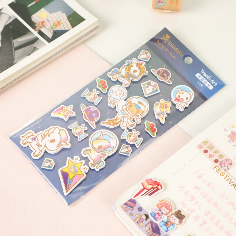 Постер многослойный Qingyi Fang Tokidoki Space Series Cute Cartoon Creative DIY руководство Многослойные наклейки