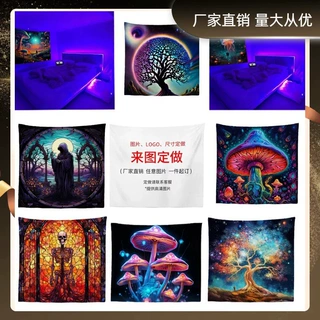 跨境爆款亚马逊挂毯来图定制ins风直播背景布卧室床头壁毯外贸批