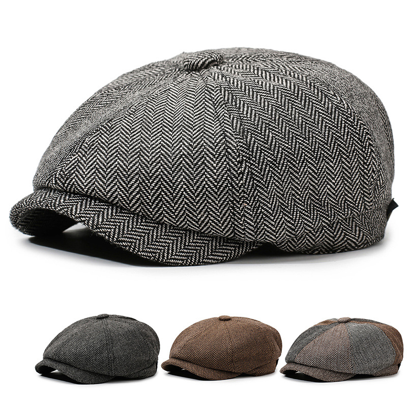 New Versatile Unisex Casual Newsboy Cap for Men and Women, Suitable for Spring, Autumn, and Winter, Retro Beret, Versatile Octagonal Forward Cap