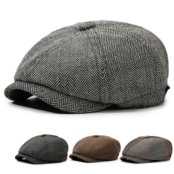 New Versatile Unisex Casual Newsboy Cap for Men and Women, Suitable for Spring, Autumn, and Winter, Retro Beret, Versatile Octagonal Forward Cap