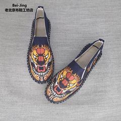 春夏雲南民族風老北京布鞋男士刺繡鞋子透氣懶人休閒手工豆豆單鞋