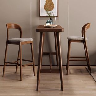 Solid Wood Bar Table and Chair Combination Simple Office Bar Table Dining Table Home Small Apartment Living Room Wall High Table