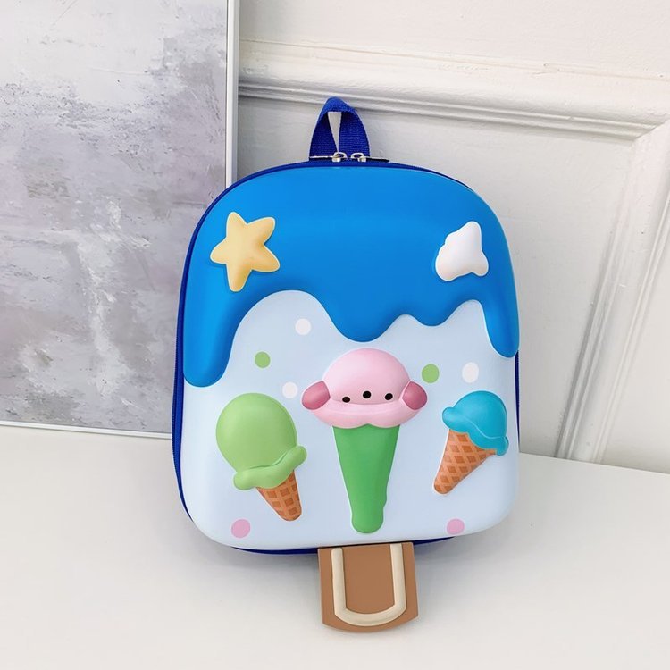 新款儿童书包可爱幼儿园小孩卡通雪糕蛋壳双肩包宝宝外出轻便背包|undefined