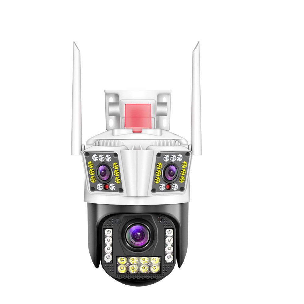 Tres-Pantalla de ángulo ultra gran angular pistola bola vinculación WiFi al aire libre a prueba de agua 10 veces zoom bola máquina cámara de vigilancia inalámbrica