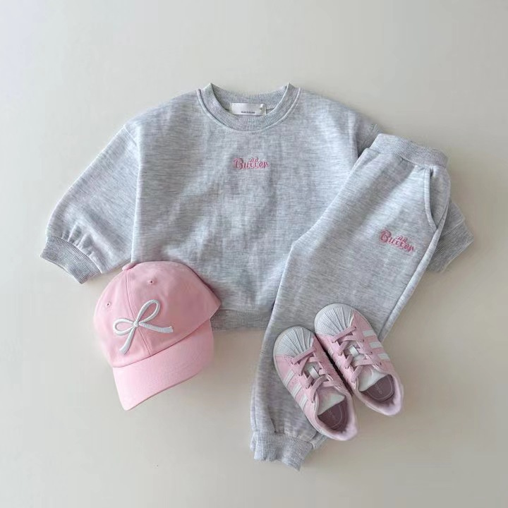 Conjunto de sudadera estilo coreano (suéter y pantalón), estampado de letras inglesas, versátil para primavera/otoño