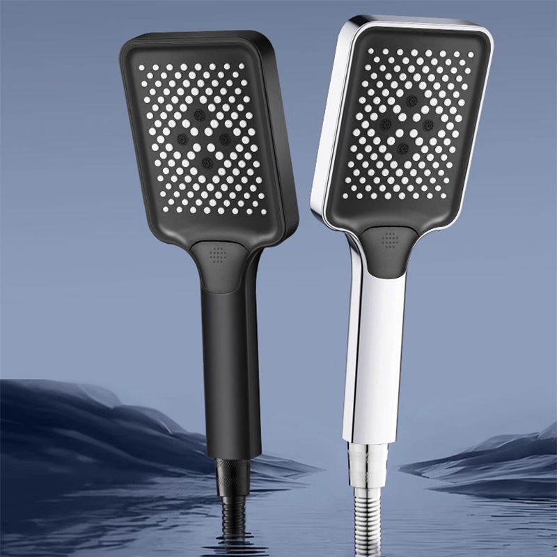 增压花洒喷头浴室家用淋浴加压浴霸水龙头热水器淋雨花晒套装黑色