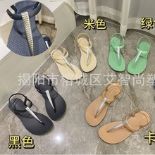糖果色夹趾平底人字拖露趾凉拖鞋防滑沙滩外穿舒适露趾夹脚凉拖鞋