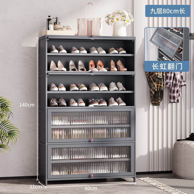 Estante de zapatos multicapa doméstico ligero a prueba de polvo armario de zapatos puerta de entrada estante multifuncional piso armario de almacenamiento de zapatos