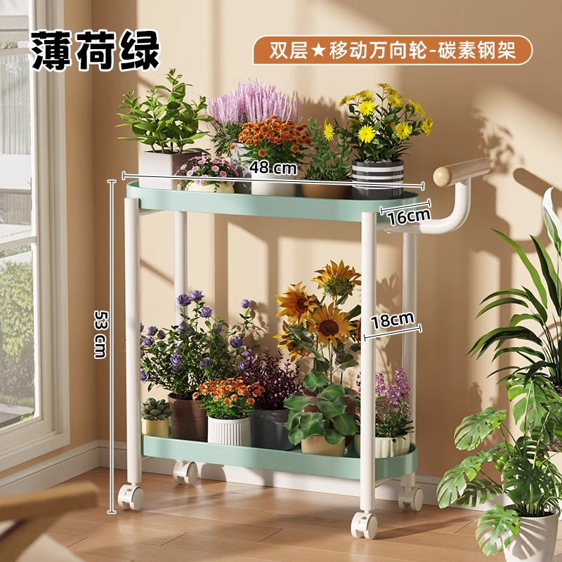 "고품질의 두꺼운 ლ민트 그린 ""이중층 이동식 범용 휠"" - 탄소강 프레임"