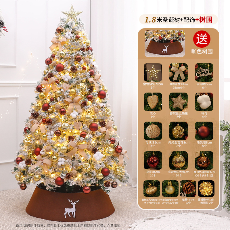 Nuevo conjunto de árbol de Navidad grande decoración DIY decoración de la escena de Navidad de lujo para el hogar