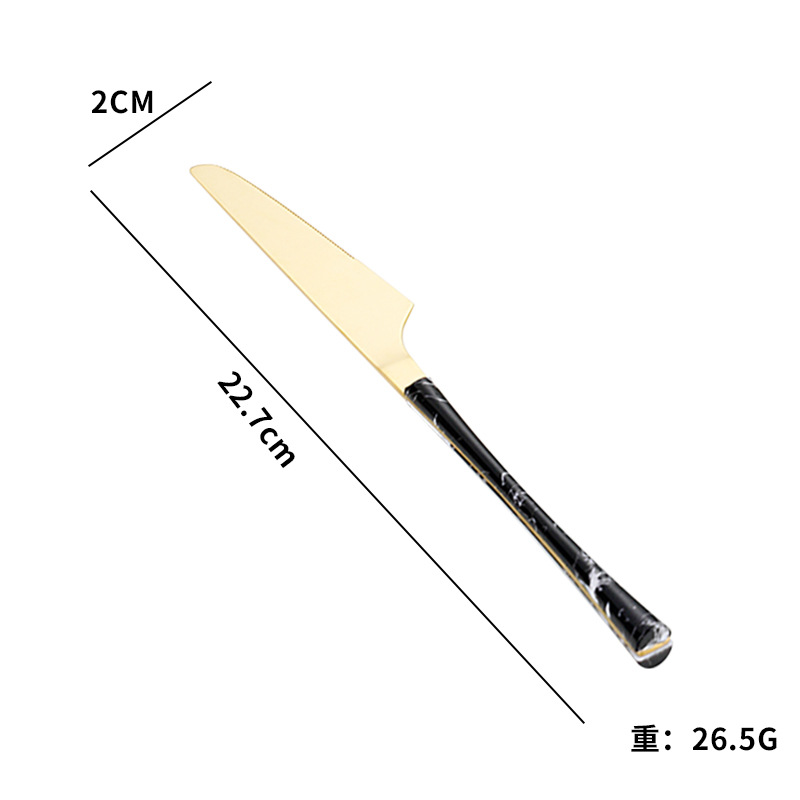 Cross-border Amazon imitación de acero inoxidable mango de madera pequeña cintura cuchillo, tenedor y cuchara de cuatro piezas conjunto occidental vajilla regalo traje de regalo para la boda