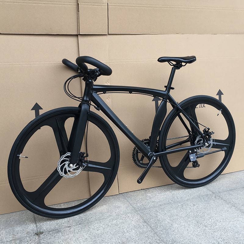 Road Bike Bicycle Racing Aluminum Alloy 24/27/30 Speed Double Disc Brake Curved Handlebar Variable Speed Bicycle Student Bicycle