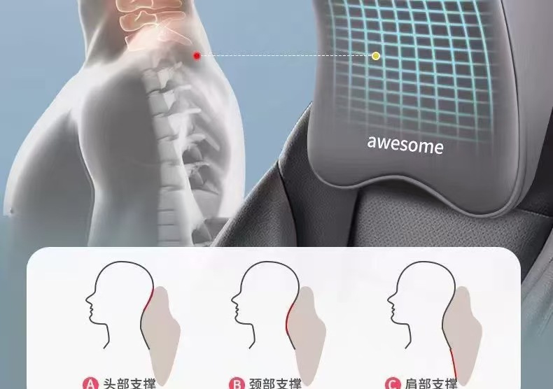 Car Headrest Lumbar Support Cushion Neck Pillow Backrest Driver's Seat Long Sitting Lumbar Support Cushion Neck Pillow Backrest Neck Protection Pillow