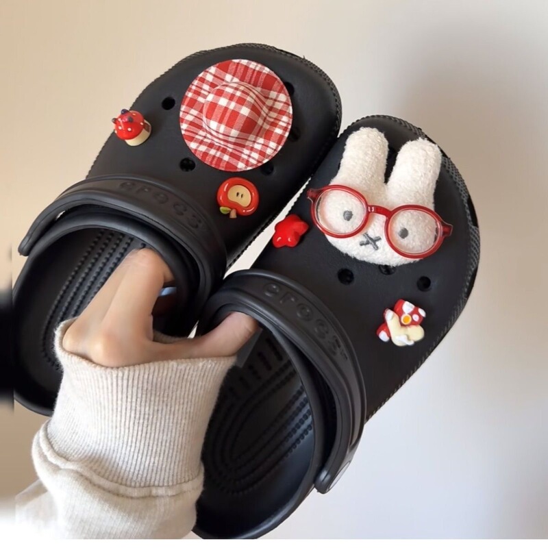 トマトレディミッフィーウサギの靴バックルぬいぐるみミッフィーかわいい靴花衝突しないスタイル取り外し可能な下駄アクセサリー diy 装飾|undefined