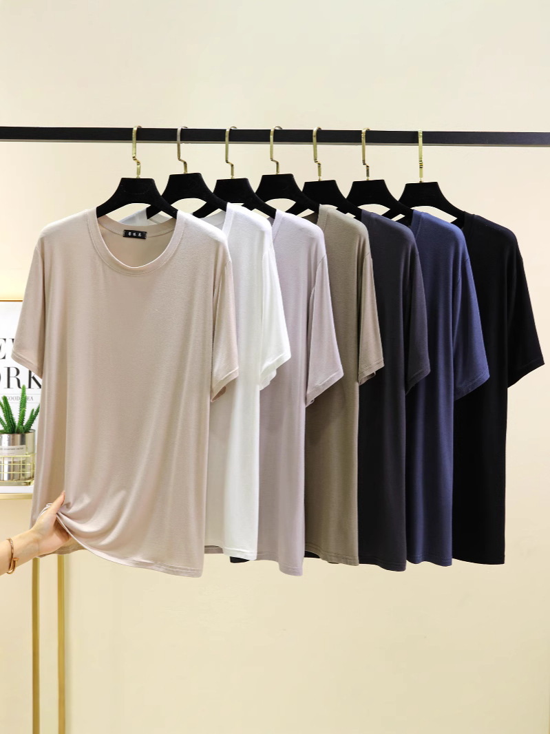モーダルラウンドネック半袖tシャツ夏ショートカジュアルカジュアルシンプルメンズ半袖tシャツルーズラウンドネック新商品