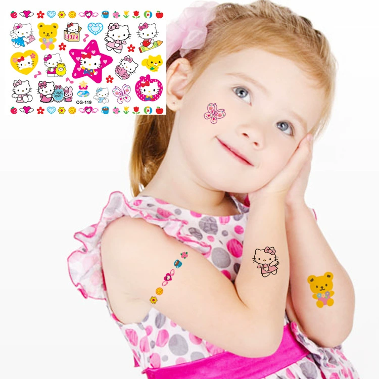 Hello kitty, мультяшные детские тату-наклейки